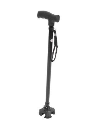 Adjustable, Anti-Slip, Lightweight, and Retractable Walking Cane for Hiking – 4-Prong Base