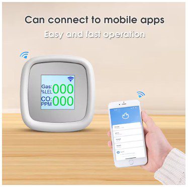 C2 Smart Gas Alarm – CO Detector, Combustible Gas Leak Sensor, Digital Smoke Alarm, Smart Remote Monitoring